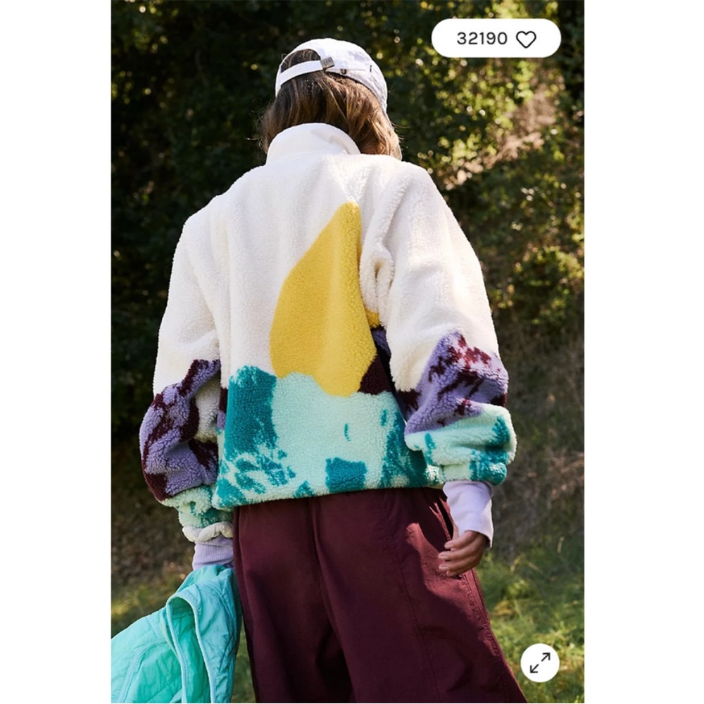 NWOT ⭐️ Free People FP Movement Hit The Slopes Printed Fleece Jacket (XS) - Picture 3 of 16